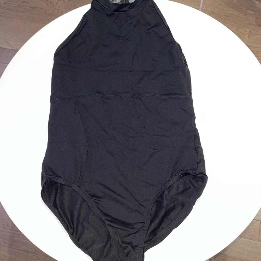 Suffolk High Neck Mesh Zipper Back Leotarf